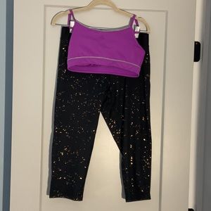 Adidas fitness top and champion capri